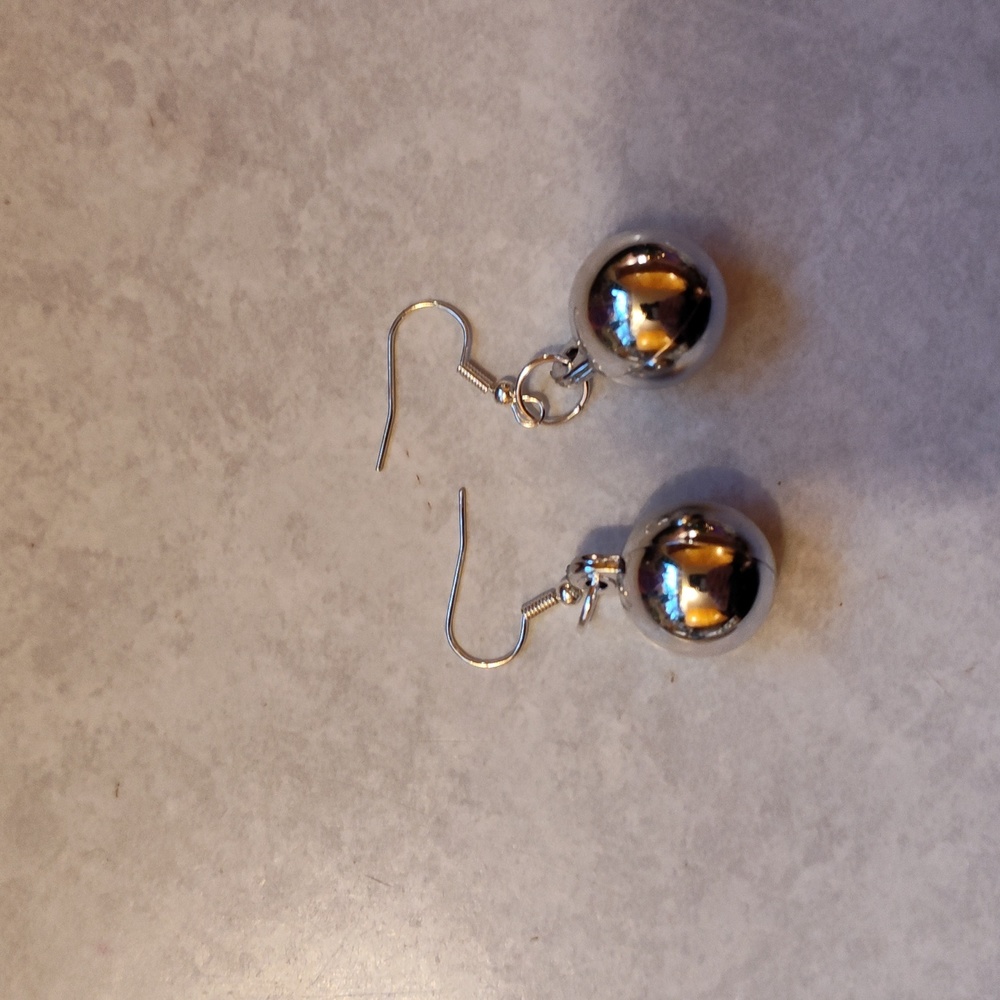 Polished Silver Ornament Earrings